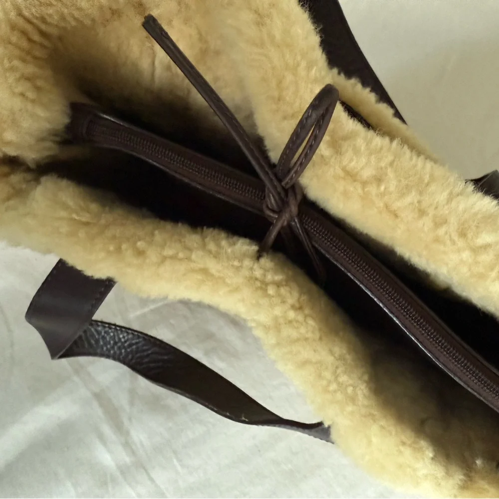 UGG Australia Shearling Suede & Leather Tote — Classic Tan - Picture 6 of 8